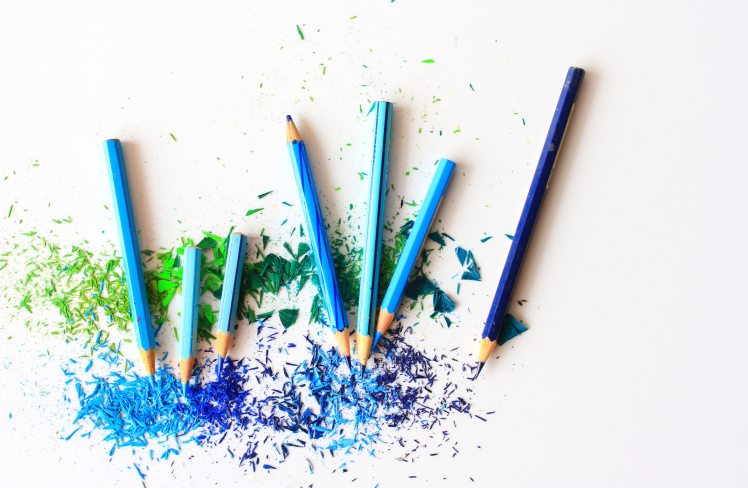 art-blue-pencils